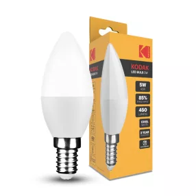   KODAK Max LED Izzó Gyertya (Candle) C37 5W E14 270° 4000K (450 lumen)