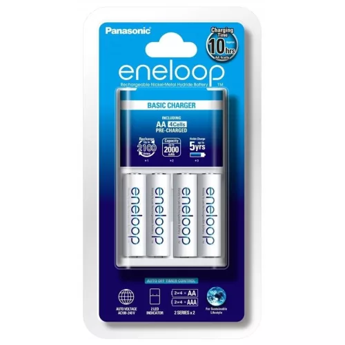 Panasonic Eneloop Basic Akkutöltő + 4db 1900mAh AA (600min)