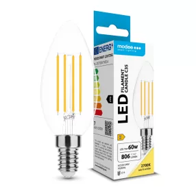   Modee LED Izzó Filament Gyertya C35 7W E14 360° 2700K (806 lumen) ERP