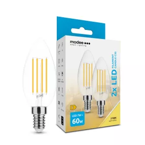   Modee LED Izzó Filament Gyertya C35 7W E14 360° 2700K (806 lumen) ERP B2