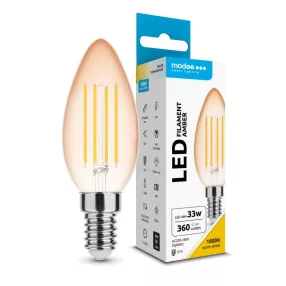   Modee LED Filament Amber Candle C35 4W E14 320° 1800K (360 lumen)