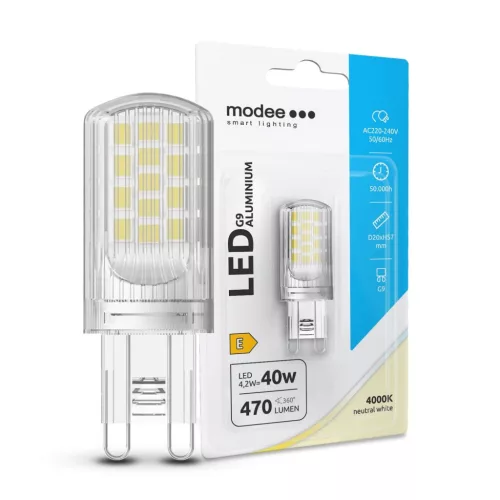 Modee Lighting LED Izzó G9 Aluminium 4,2W 4000K (470 lumen) ERP B1