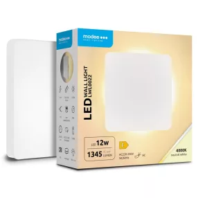   Modee LED Fali Lámpa (LWL0022) 12W IP65 165x165x61mm 4000K (1345 lumen) Fehér