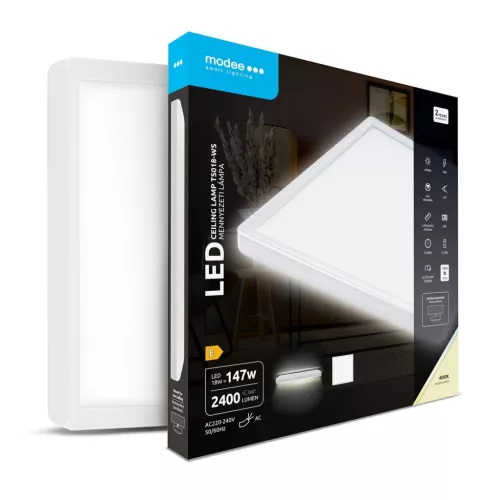 Modee Mennyezeti LED TS018-WS Négyzet 18W 4000K 293x293x28mm (2400 lumen) ERP
