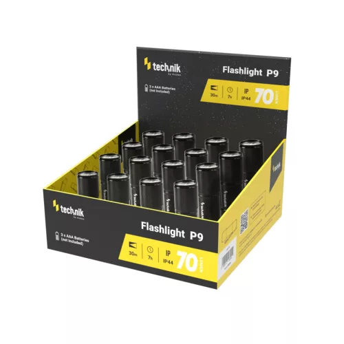 Technik Elemlámpa P9 (3xAAA/nem tartozék) 9LED (70 lumen) 16db/display