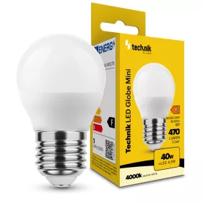  Technik LED Izzó Globe Mini G45 4,9W E27 360° 4000K (470 lumen) ERP