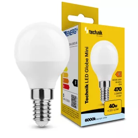   Technik LED Izzó Globe Mini G45 4,9W E14 360° 6000K (470 lumen) ERP