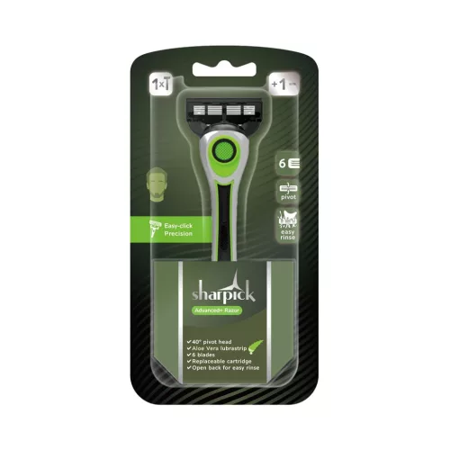 Sharpick Advanced+ Borotva Készülék 6 pengés + 1db pótfej + Aloe Vera B1