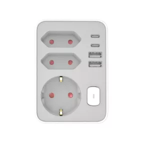   Technik Professional WG Elosztó Fali 3 utas + 2 x USB-C + 2 x USB-A + kapcsoló