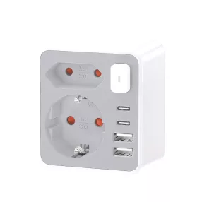   Technik Professional WG Elosztó Fali 2 utas + 2 x USB-C + 2 x USB-A + kapcsoló